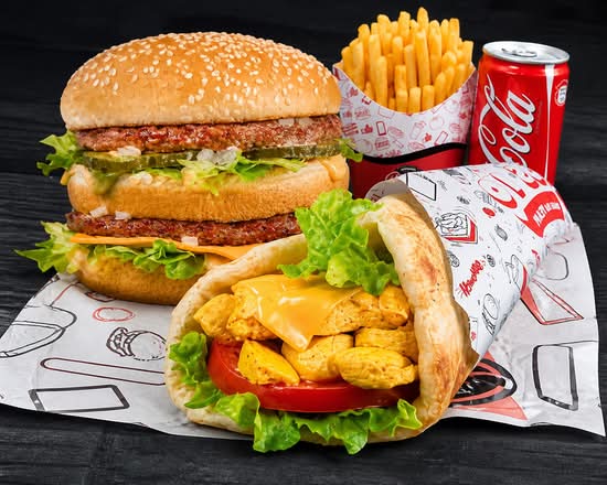 Formule Double Cheese Naan+Burger