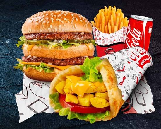 Formule Double Cheese Naan+Burger